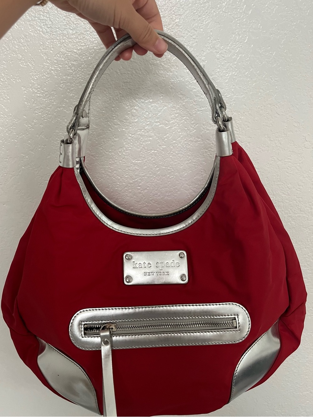 Y2K Kate Spade New York Red Nylon Shoulder Bag